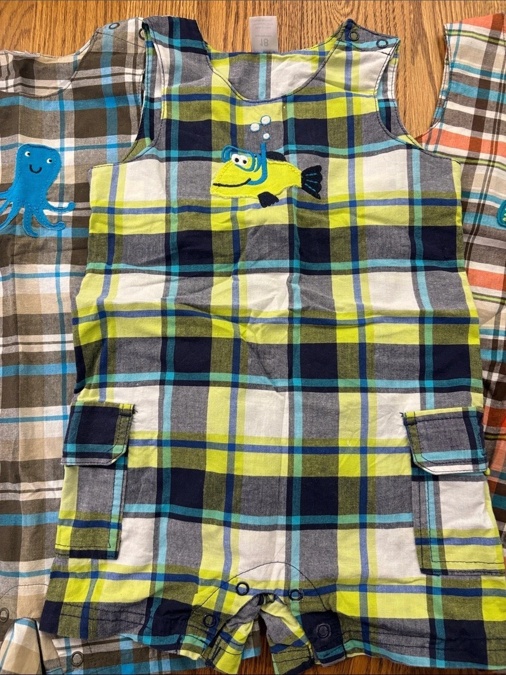 Carter's Plaid Romper 3 piece Set Baby 18M